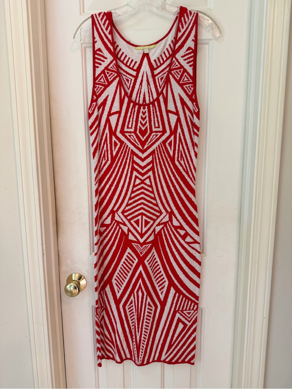 Gianni Bini woven knit tank midi dress, Red and White Bodycon Fit, Sz M - Picture 15 of 15
